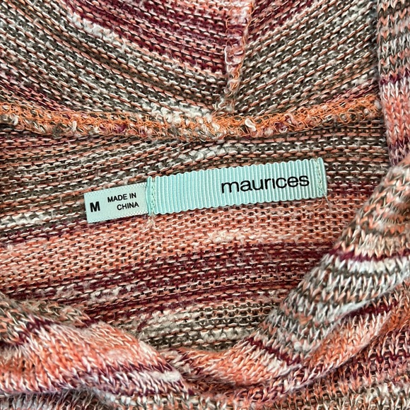 MAURICES Striped Sweater Hoodie Pink Shades Size Medium - Picture 5 of 7